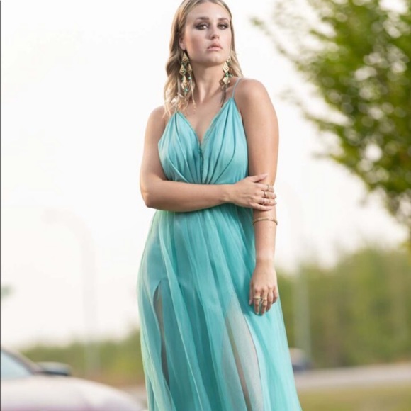 Mint Green Tulle Dress - Picture 2 of 5